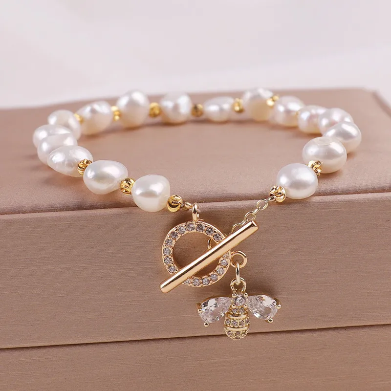 Elegant Inlaid Imitation Pearl Pendant Bracelet Bohemian Women's Minimalist Jewelry Anniversary Gift Daily Occasion Accessory