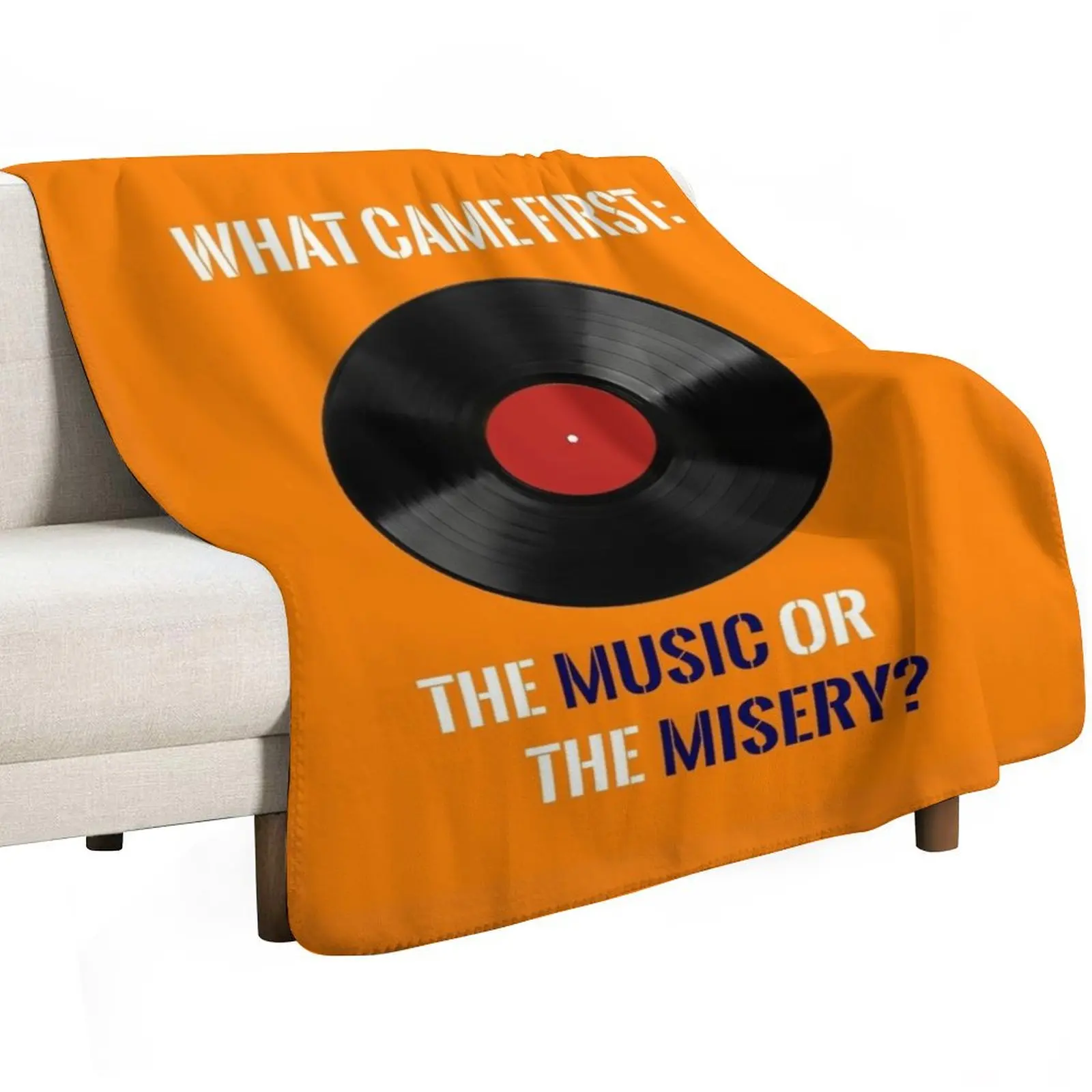 What Came First: The Music or The Misery? High Fidelity Quote Throw Blanket Thermal Flannel Vintage Personalized Gift Blankets