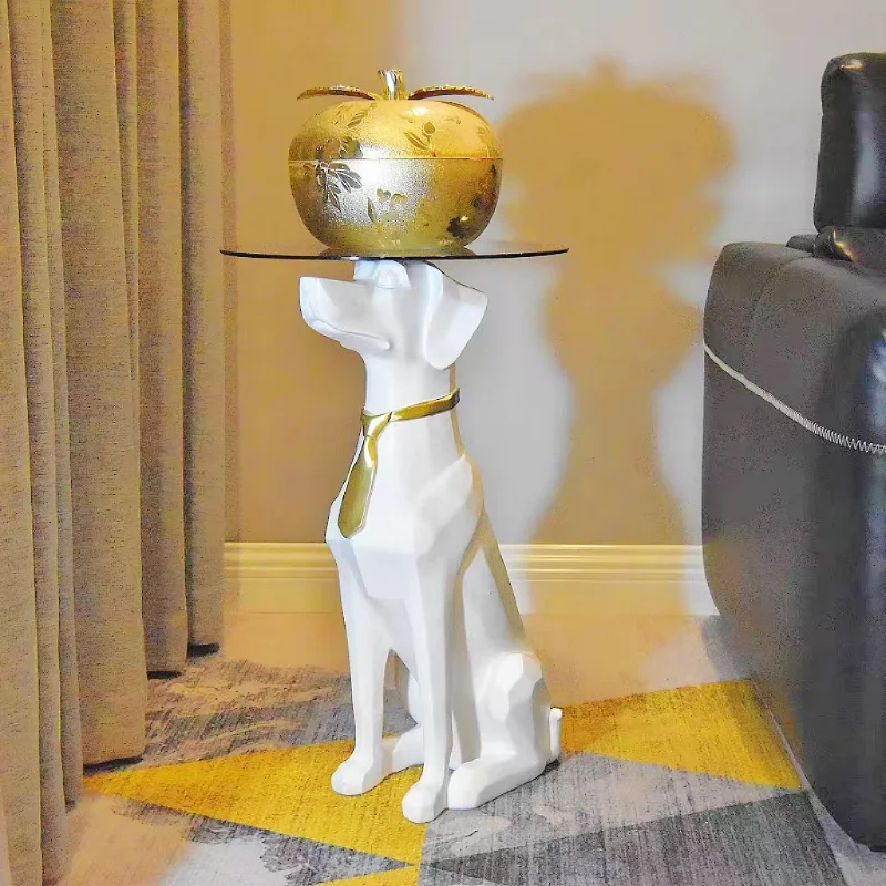 

High-end Animal Floor-standing Dog Decorations Next To The Sofa in The Creative Living Room, High-end Handicraft Ornaments