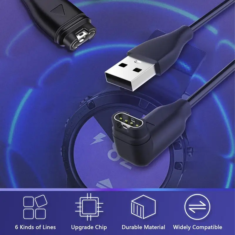 휴대용 경량 시계 충전기 케이블 Garmins Fenix 5 6 7 데이터 충전 코드 스마트 워치 액세서리 USB 충전 케이블