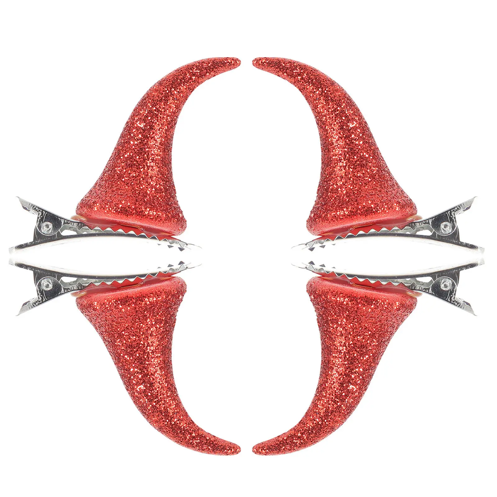 

4Pcs Metallic Devil Horn Hair Clip Halloween Costume Hairpin for Cosplay Themed Parties Photography Horn Hair Clip Props