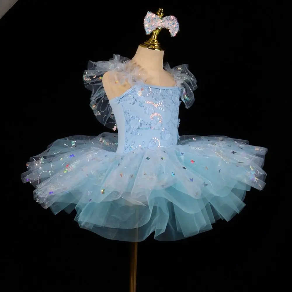 

Fashion Sequin Ballet Dress Modern Flowers Performance Clothes Party Dress Puffy Princess Dress Dance
