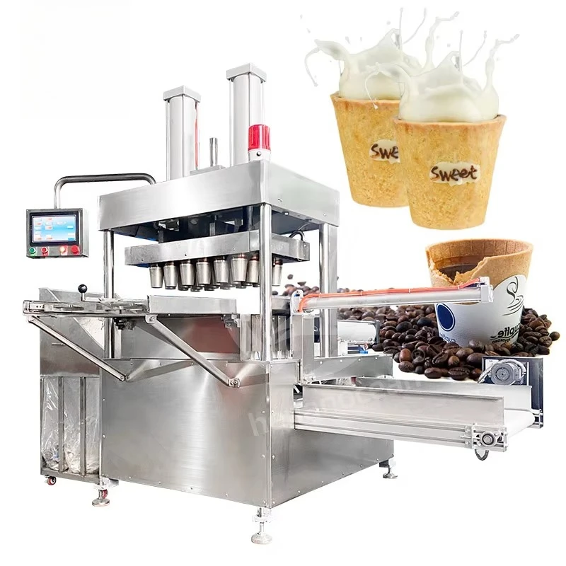 OCEAN Fully Automatic Edible Chocolate Coffee Cup Machine Industrial Ice Cream Waffle Cone Make Machine