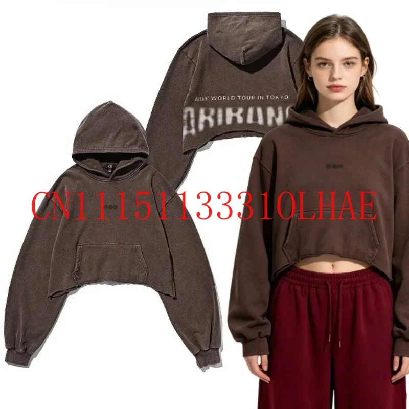 Brown vintage hoodie ARIRANG WORLD TOUR pullover, trendy hoodie for women