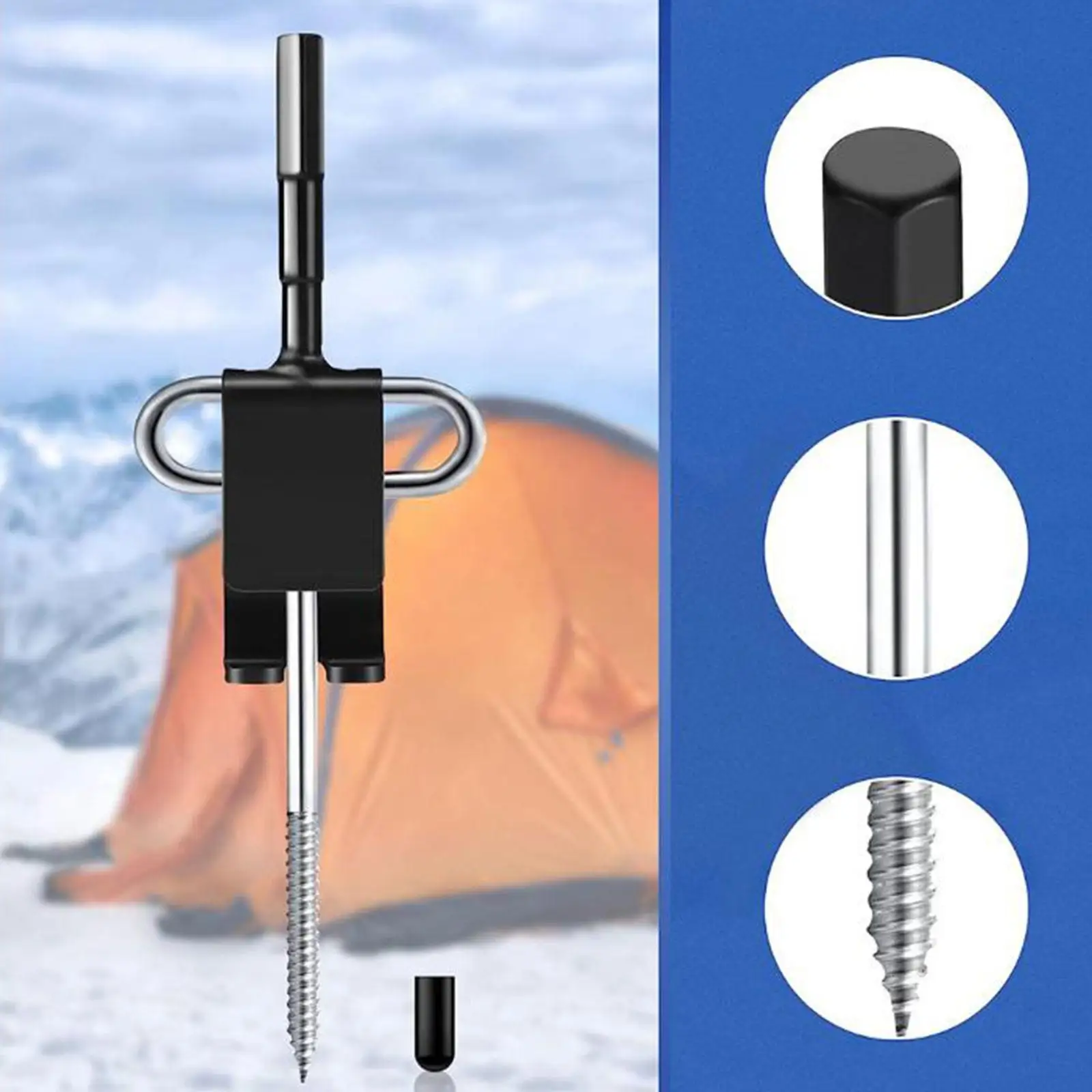 Sturdy Ice Anchor Drill Adapter Kit with Tent Stakes Portable Fishing Tent Tools for Ice Shelter - view 3