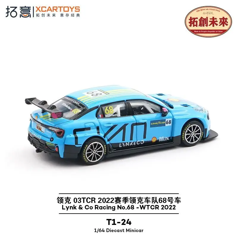Xcartoys 1：64 Lynk Co 03 TCR 2022 Alloy Car Model Miniature Simulation Toy for Boys Collection Gift