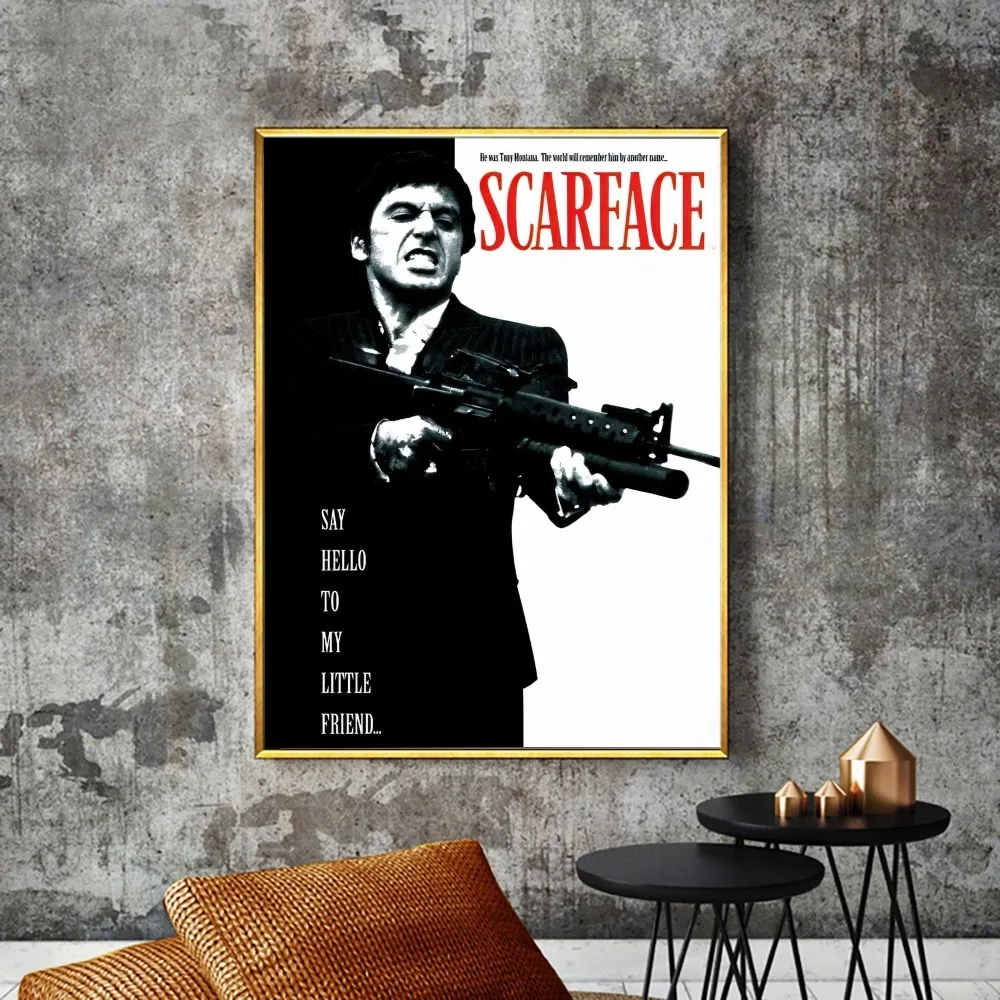 AAA Classic Movie Scarface Poster No Framed Poster Kraft Club Bar Paper Vintage Poster Wall Art Painting Bedroom Study Stickers