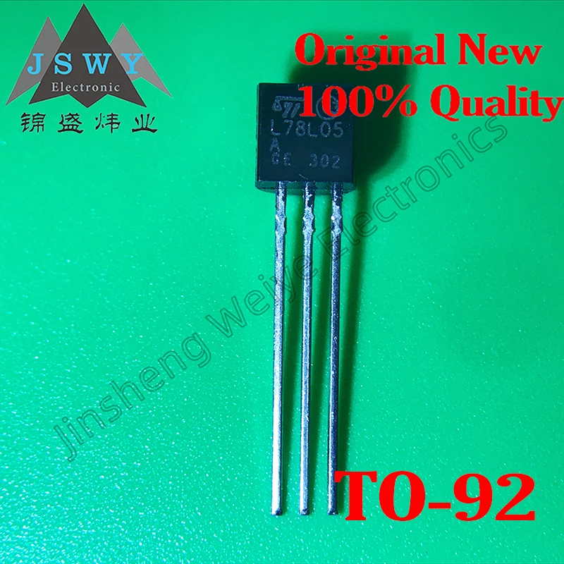 1~100PCS good quality 78L05 L78L05ACZ transistor direct insertion TO92 regulator 5V brand new free shipping