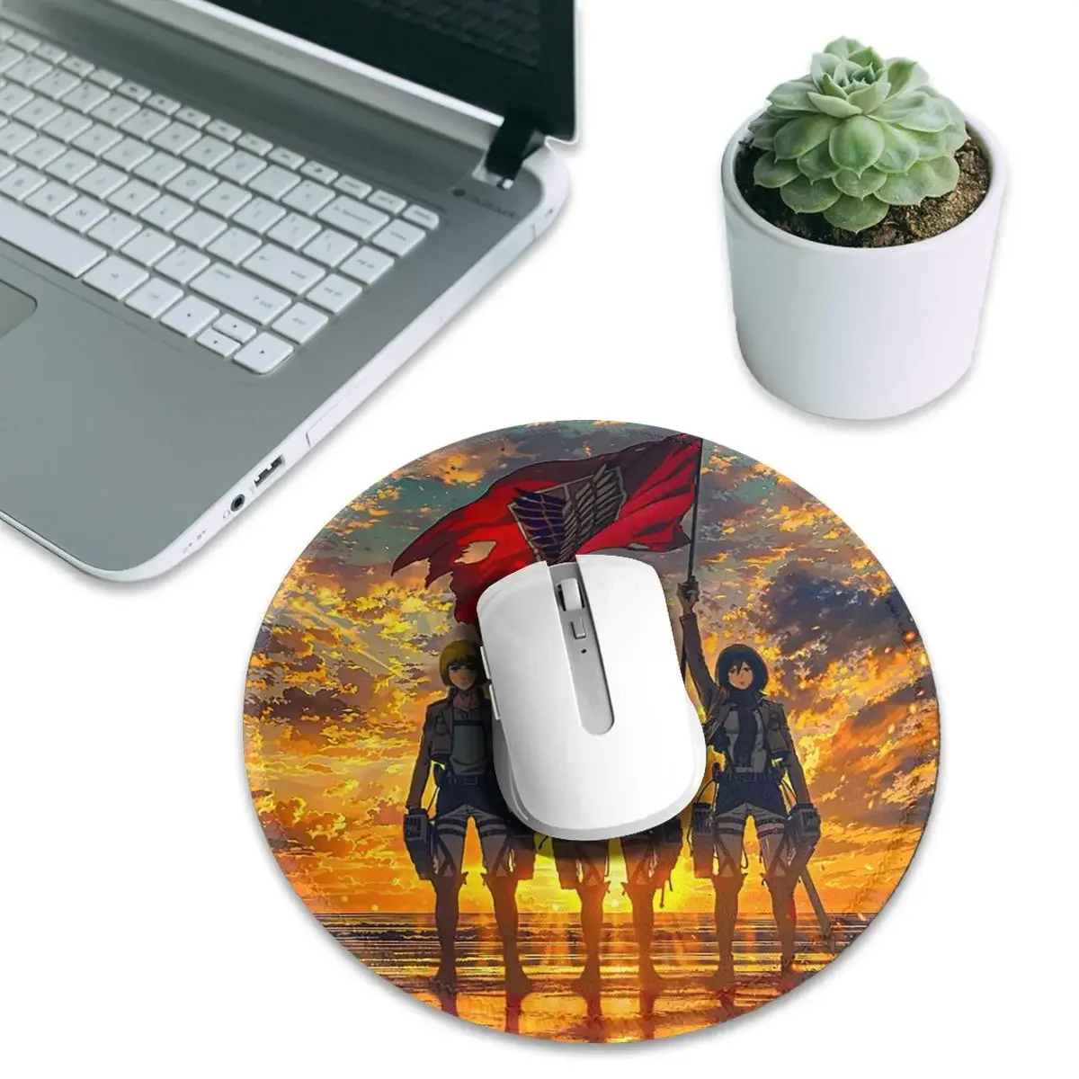 Attack On Titan Zeke Yeager Round Mouse Pad Computer Keyboard Mouse Mat Gaming Laptop Desk Mat Office Table Mats