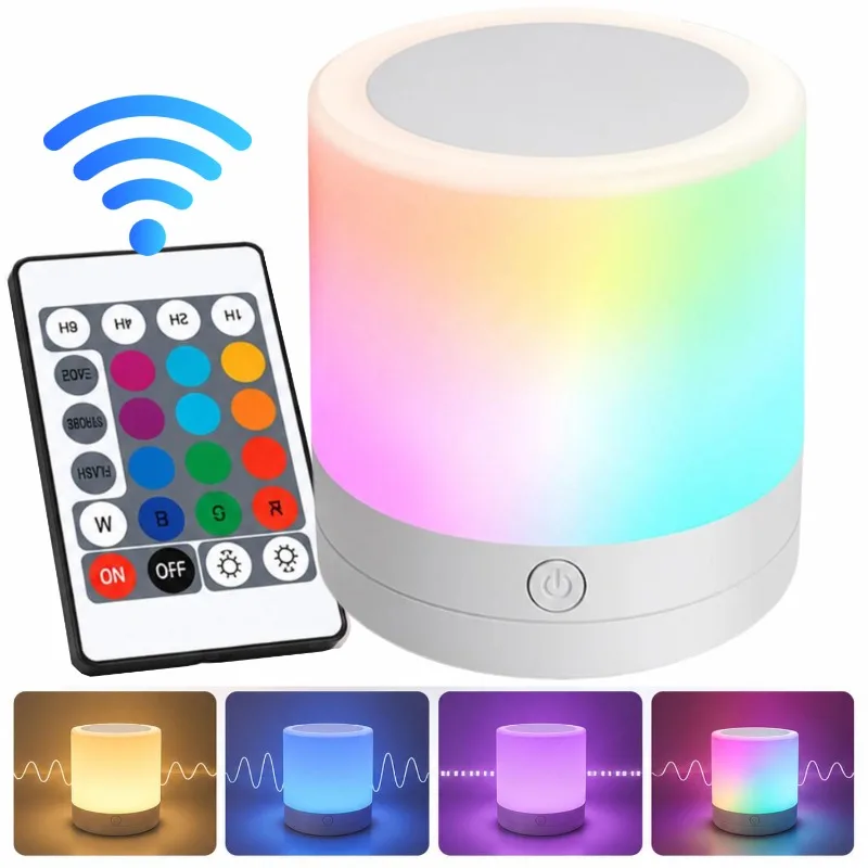 

Color Changing Night Lights with Remote Touch Control Smart RGB Atmosphere Night Lamp Home USB Charging Decoration Lighting Lamp