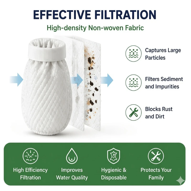 High Density Non-Woven Fabric Faucet Filter Element, universal Tap Water Filter Element for Kitchen and Bathroom
