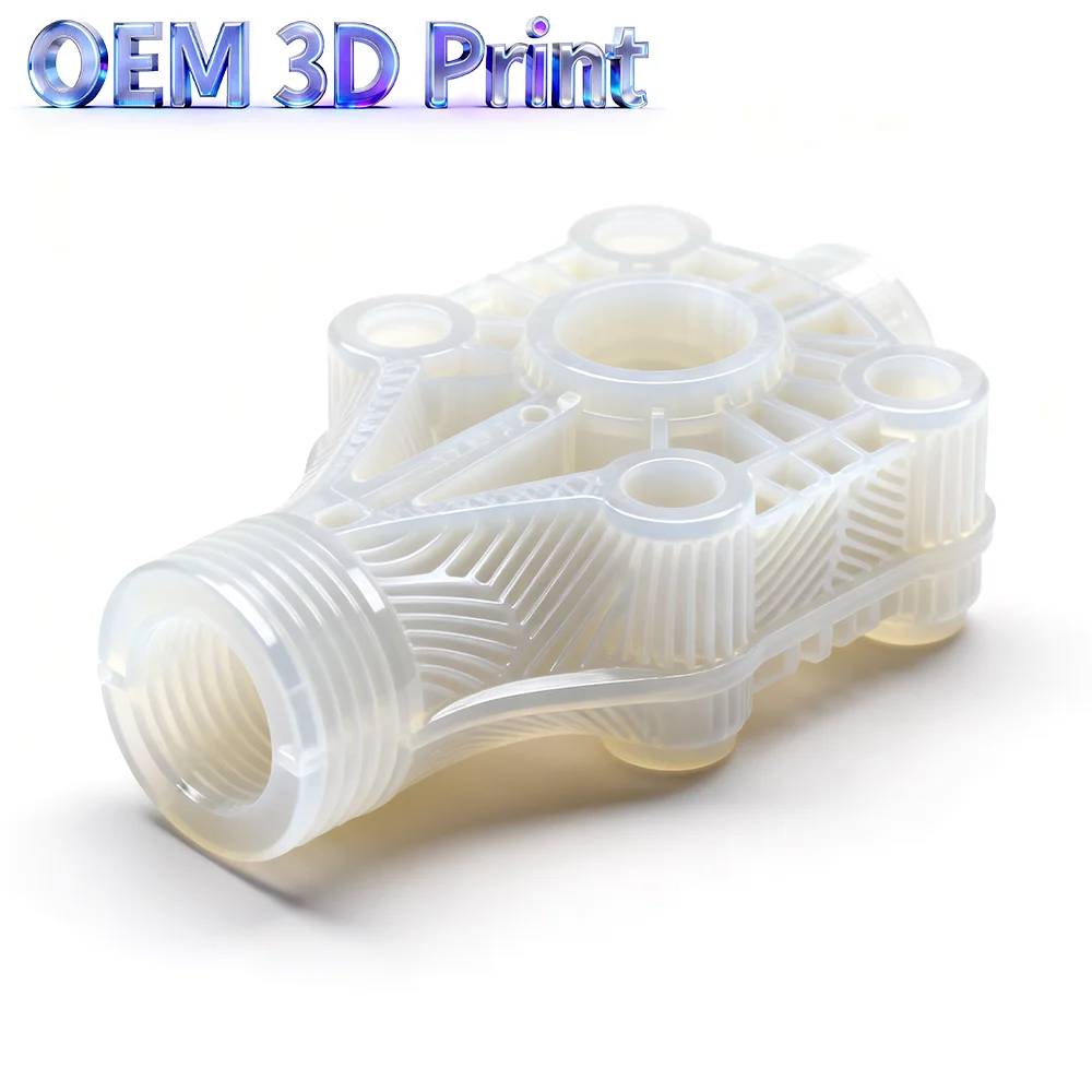 OEM SLA Resin 3D Printing Custom Transparent Plastic Hydraulic Valve Housing Non-standard Fluid Pipeline Parts Rapid Prototyping