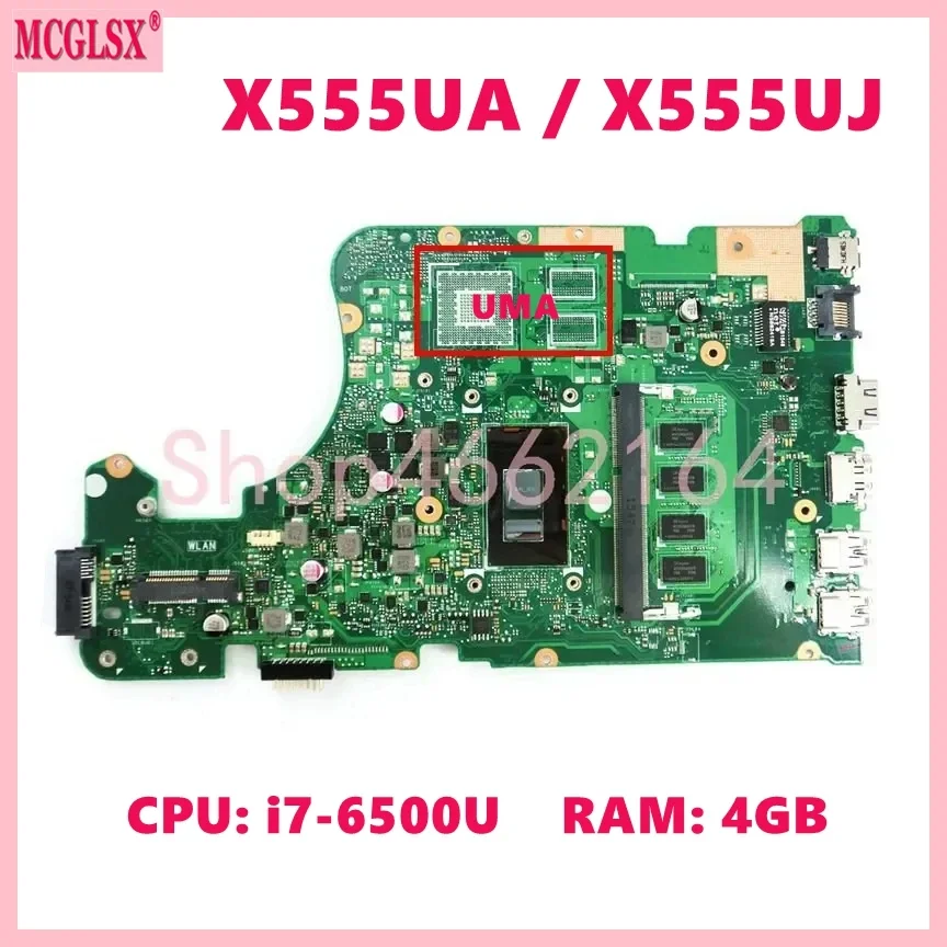 X555UA i7-6500 CPU 4GB-RAM Mainboard For ASUS A555UA F555U X555U X555UF X555UB X555UQ X555UA X555UJ K555UA Laptop Motherboard