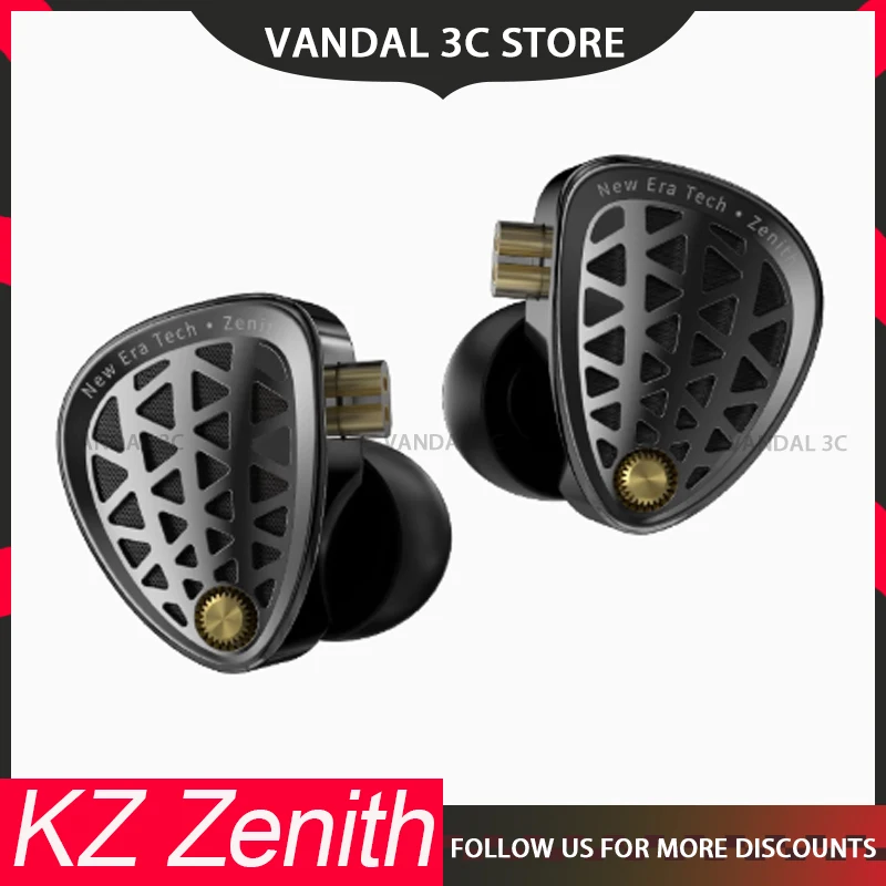 KZ Zenith in ear earphone wired Moving coil mega bass HiFi all-metal Exchangeable line earphones customized music accessories