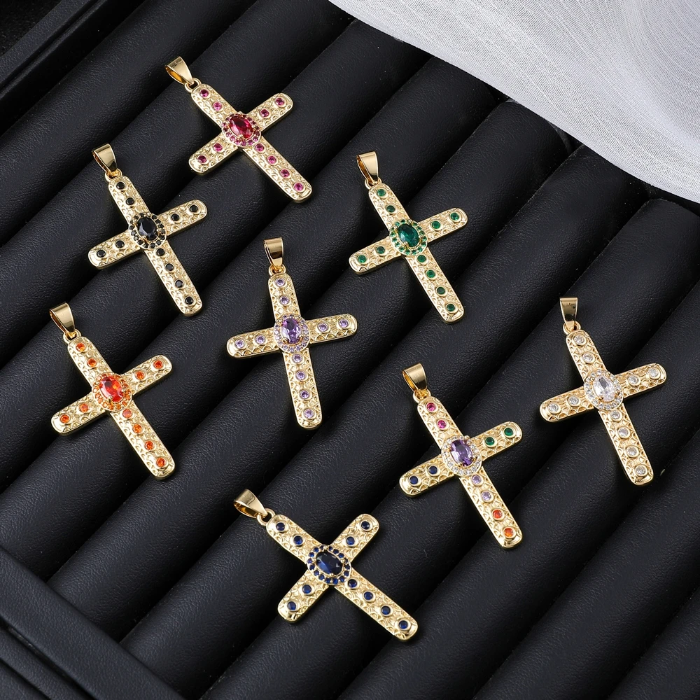 Juya DIY Luxus 18K echtes Gold vergoldet katholisches christliches Kreuz Charms für handgemachte religiöse Talisman Anhänger Schmuckherstellung – Detail 11
