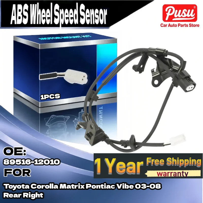 

Auto Rear Right ABS Wheel Speed Sensor 89516-12010 for Toyota Corolla Matrix Pontiac Vibe 2003-2008
