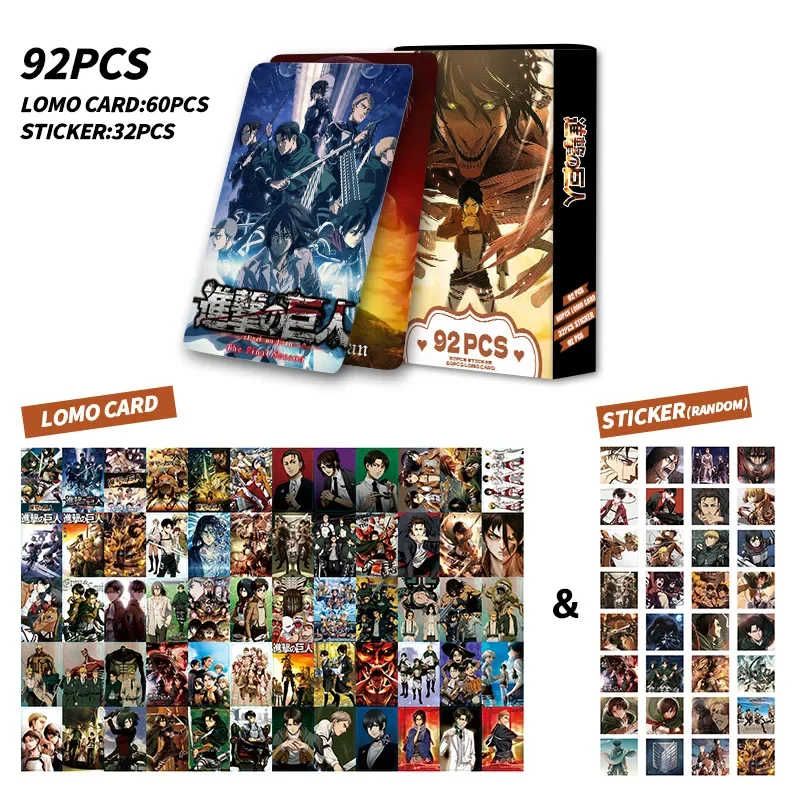 60PCS Exclusive Design LOMO Card 30PCS Anime Character Premium Stickers Pretty Non Repetitive School Supplies Limited Edition