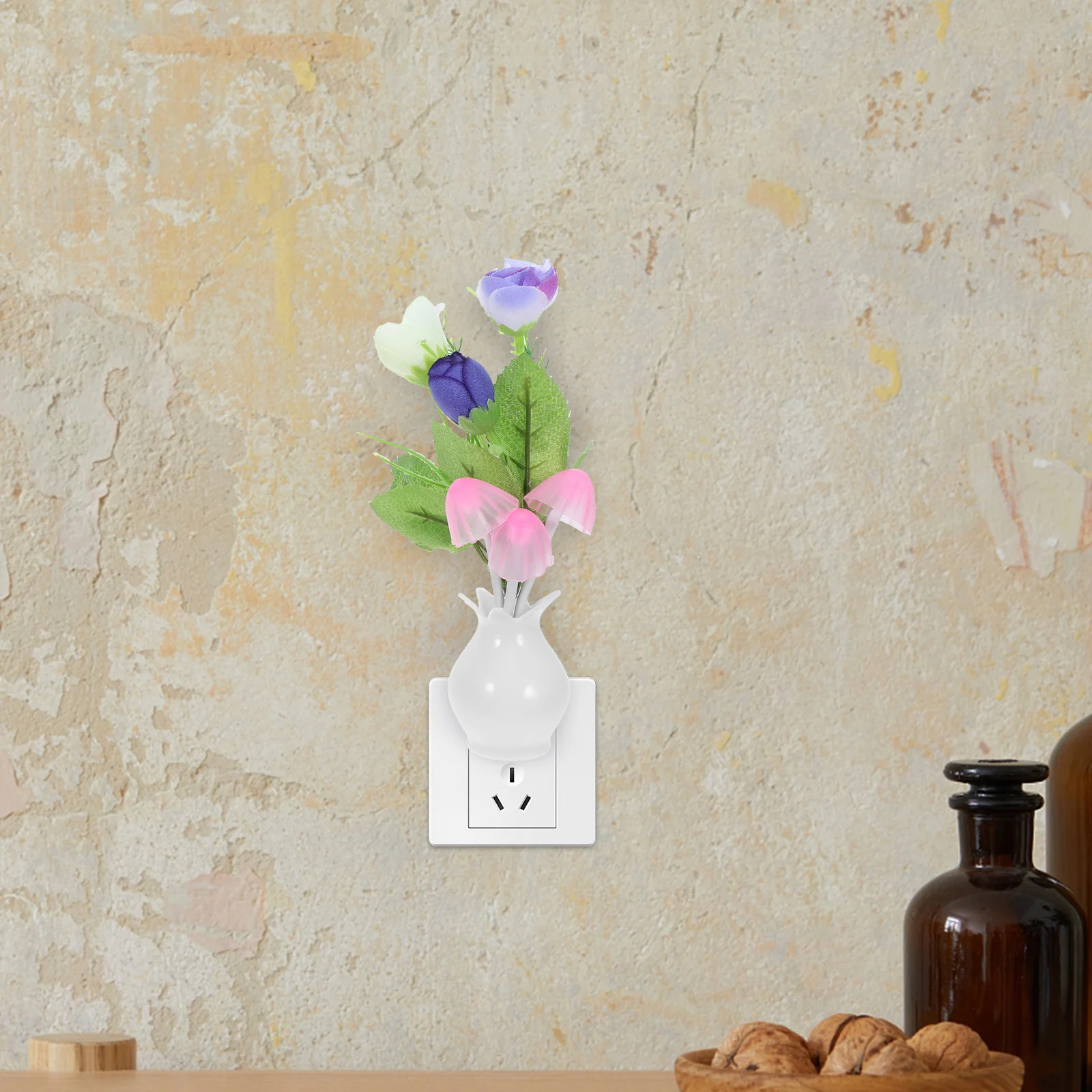 2 قطعة Led ضوء الليل زهرية شكل الاستشعار التلقائي لغرفة النوم سطح المكتب الجدول مصباح المكونات في ضوء الجو الزخرفية