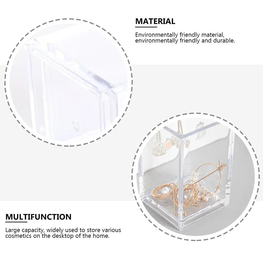 1Pcs Comfortable Smooth Surface Square Storage Box for Makeup Brushes Lipsticks Eyebrow Pencils Desktop Organizer Box