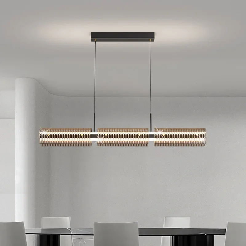 Italian minimalist light luxury restaurant bar chandelier modern minimalist designer hotel company front desk strip light