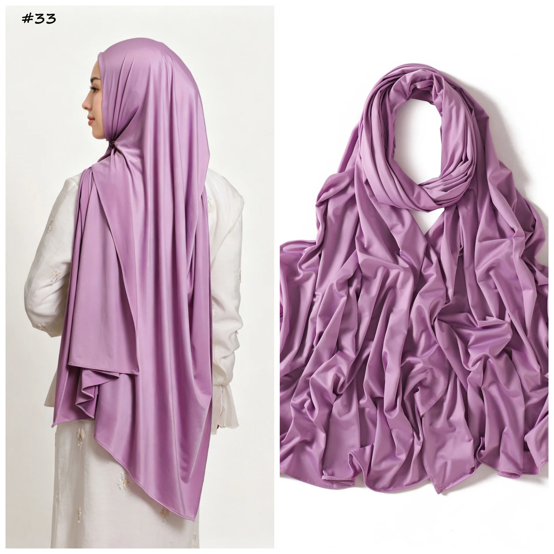 

Premium Jersey Hijab for Women Stretch Solid Color Long Scarf Soft Muslim Head Wrap Islam Prayer Shawl Turban Bandanas 180*75cm