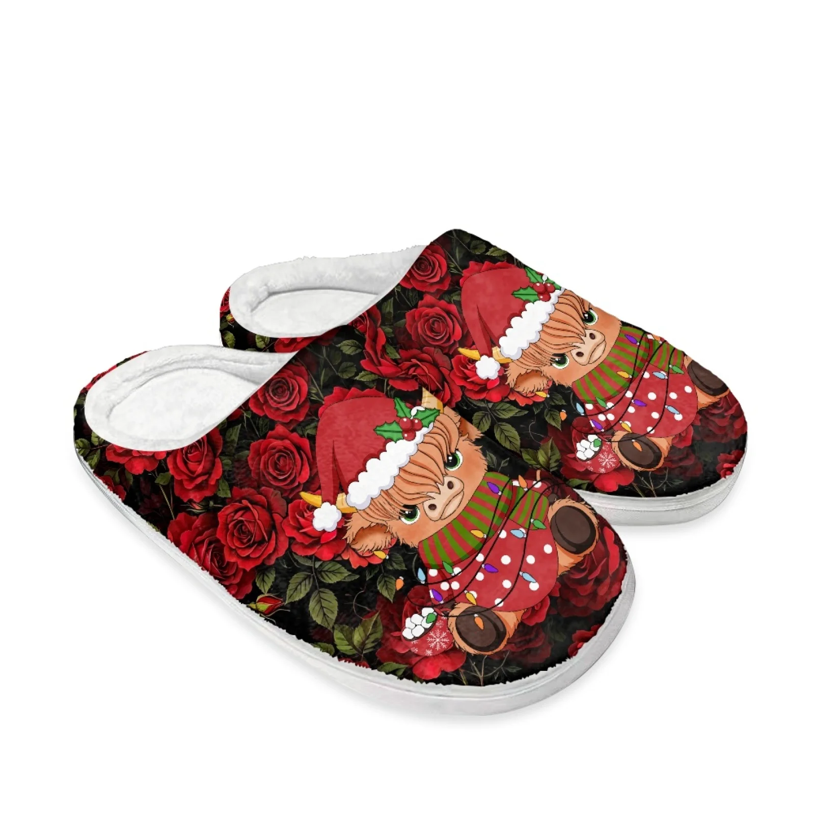 PENSTROLL Rose Cute Plush Slippers Flannel House Shoes Cozy Shoes For Teachers At Home Wfh Cozy Essentials Slippers