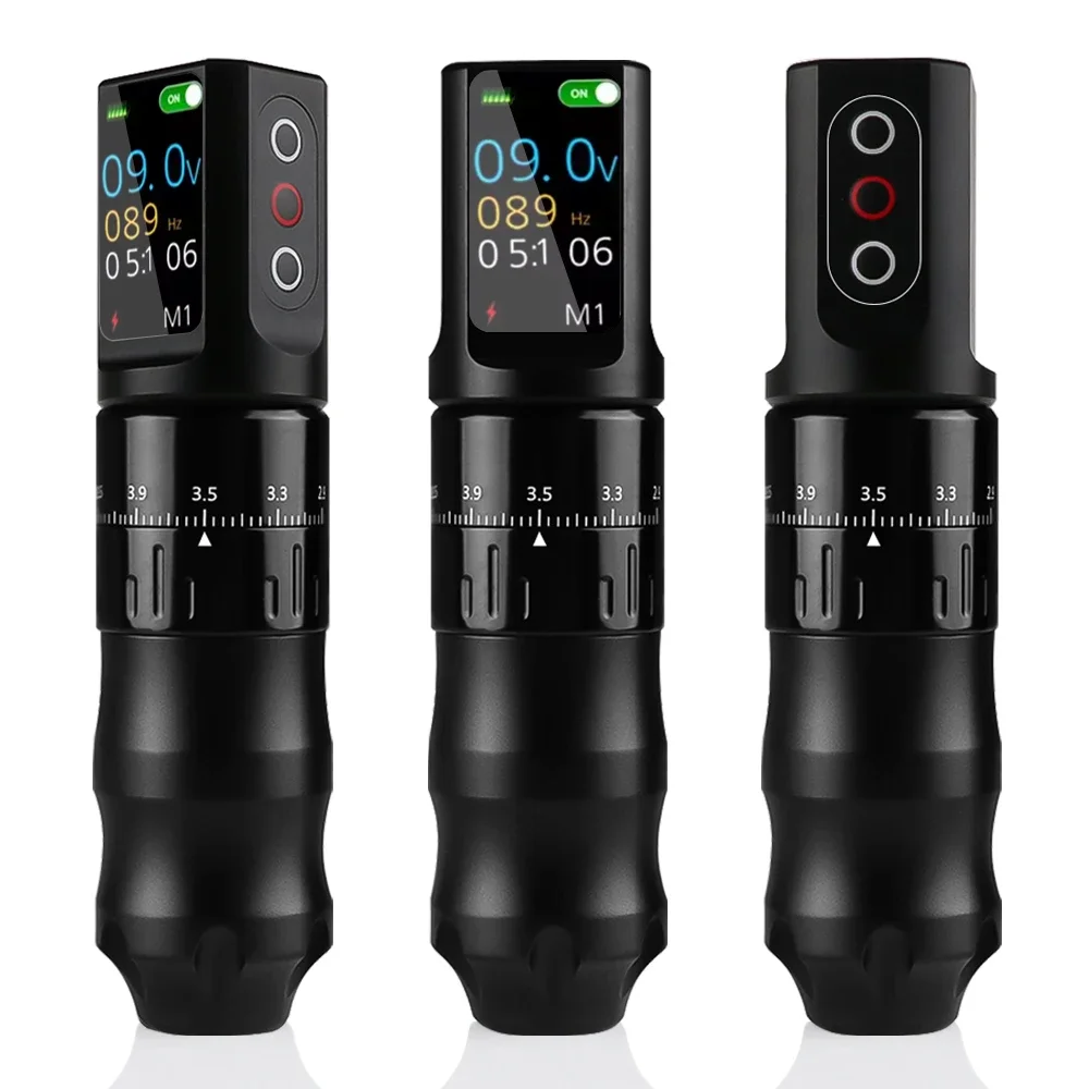 Professional Wireless Tattoo Power Pen Tattoos Machine Adjustable Stroke 2.7mm-4.5mm Digital Display Tattoo Gun Kit For Body Art