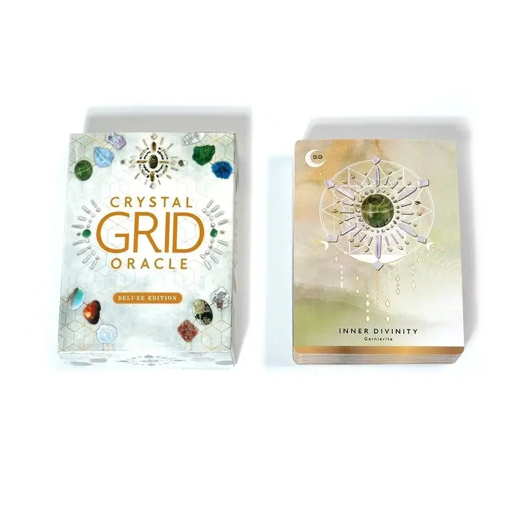 Crystal Grid Oracle 10,3 * 6 cm Deluxe Edition-kaarten dek door Nicola McIntosh Tarot 72 kaarten Crystal Kingdom Energy