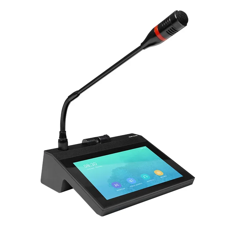 Estação de chamada de intercomunicação IP com tela de toque para sistema de intercomunicação PA de paginação IP