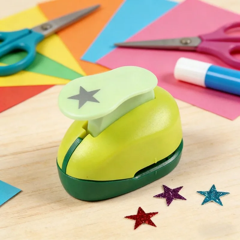 1Pc Random Shell Color Star Hole Punch - Craft Paper Cutter Embossing Tool for Scrapbooking School Use