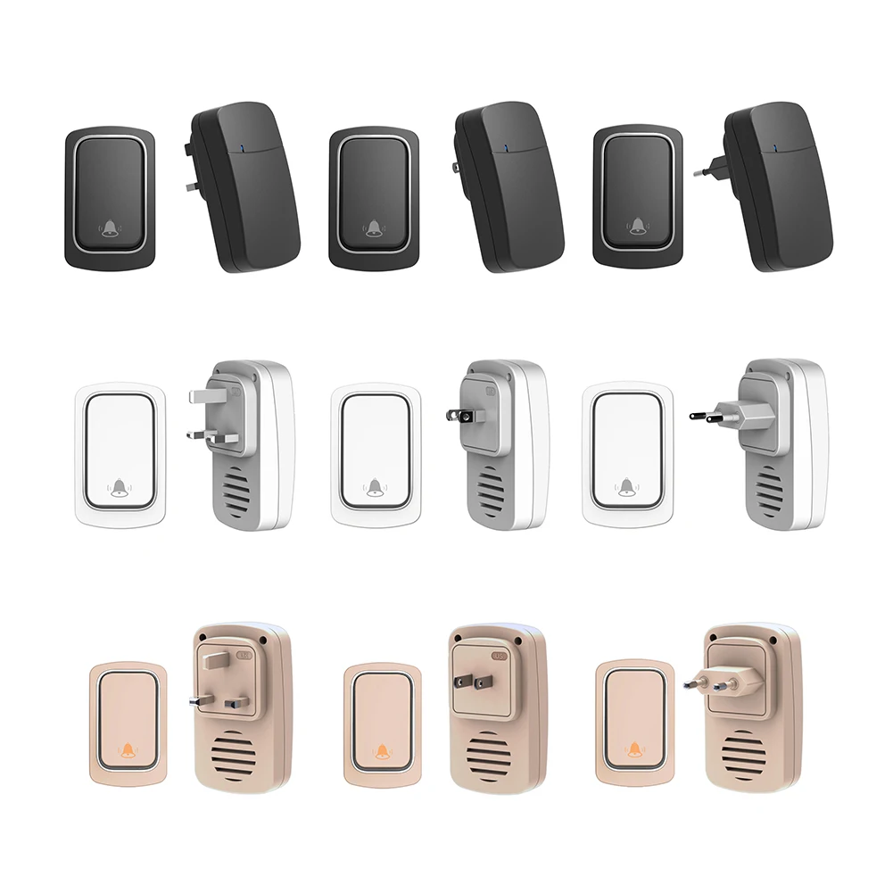 

Mini Doorbell Waterproof with 38 Melodies Outdoor Doorbell No Battery Required High Volume for Household Security EU/UK/US Plug
