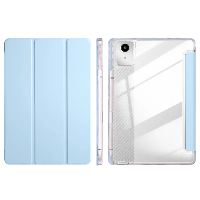 For Honor Pad X9a Case with Pen Holder Trifold PU Leather Acrylic Clear Back Hard Cover For Honor Pad X9A Tablet Case 11.5 inch