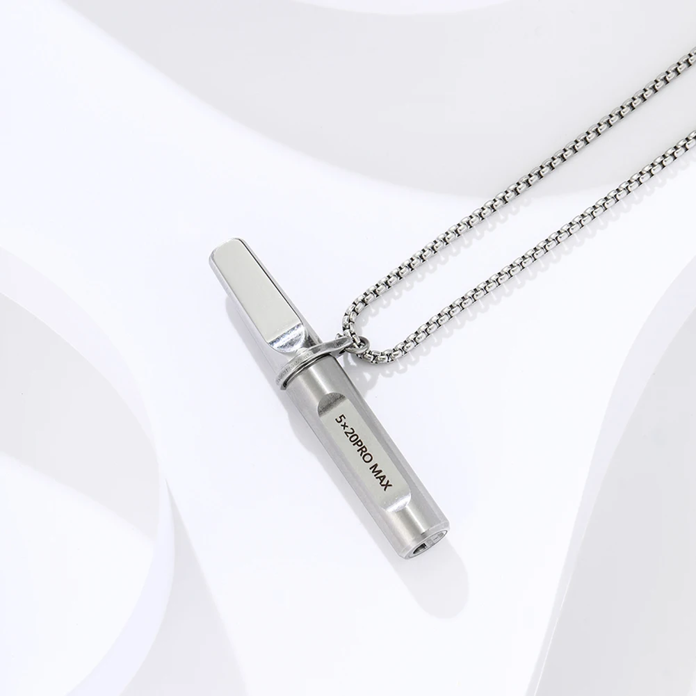 قلادة من الفولاذ المقاوم للصدأ للإقلاع عن التدخين وتخفيف القلق بفم مسطح مضاد للاستلقاء من أجل الهدوء الطبيعي وتخفيف التوتر #2