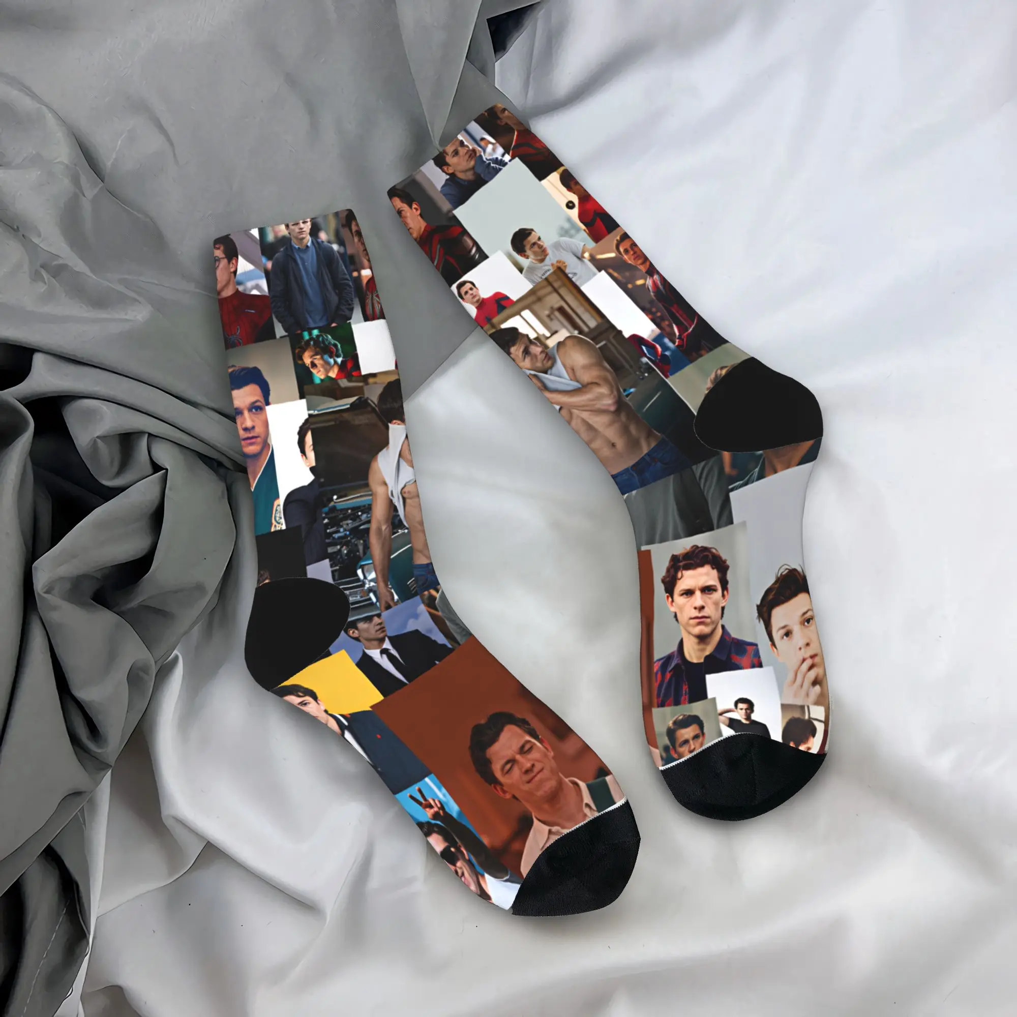 Tom Hollands Socks  Graphic Stockings Non Skid Women Men Socks Soft Spring Vintage Outdoor Sports Socks