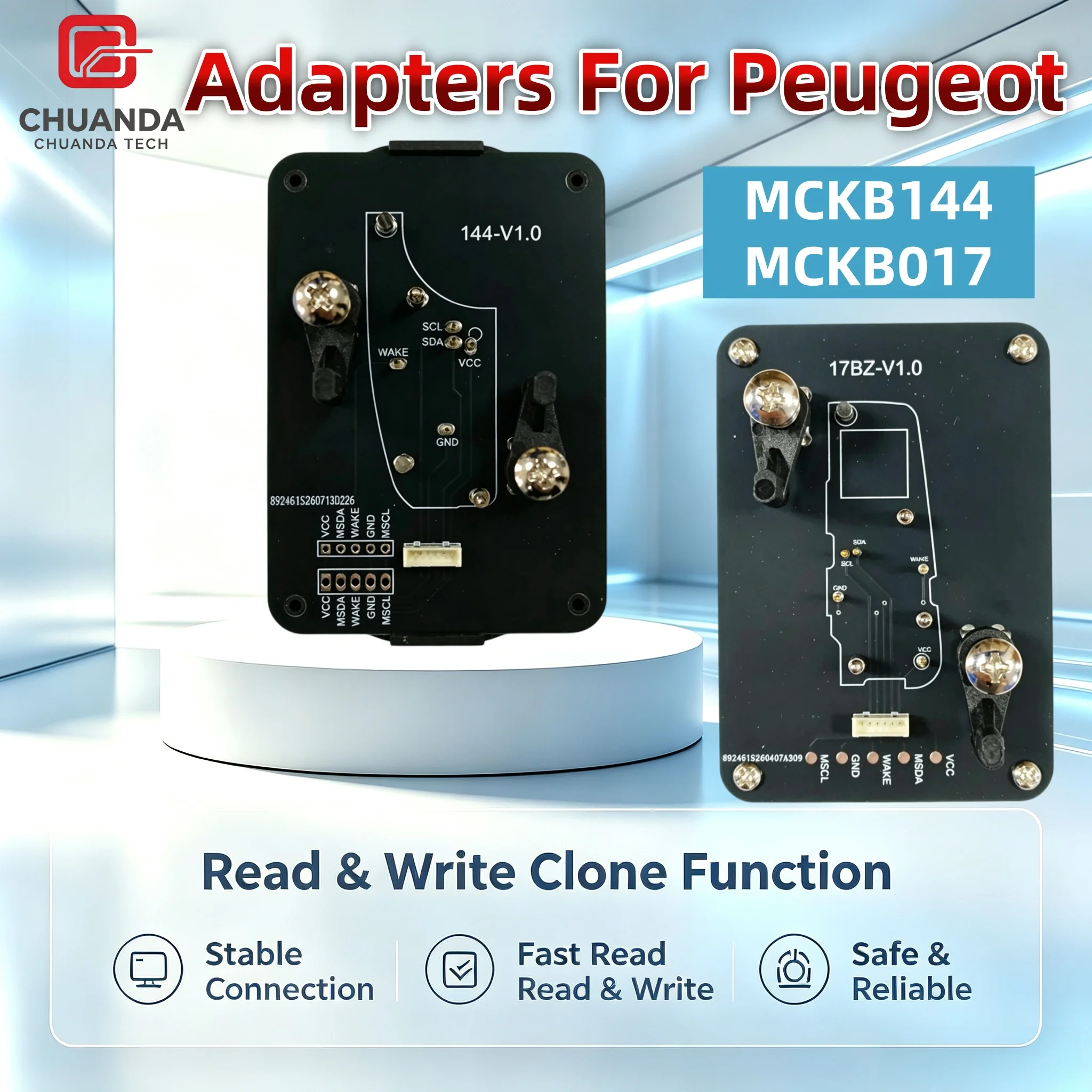 Suitable for Peugeot Smart Remote Key Adapter Mckb017, Mckb144, Compatible with Nxpkiller Keydiy Xhorse Cg Kydz Devices, No-Welding Read-Write Programming Socket
