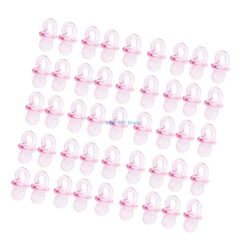

24be 50pcs/set Blue/Pink Acrylic Paciziers для декора детский душ Diy Boy/Girl Gender Dise
