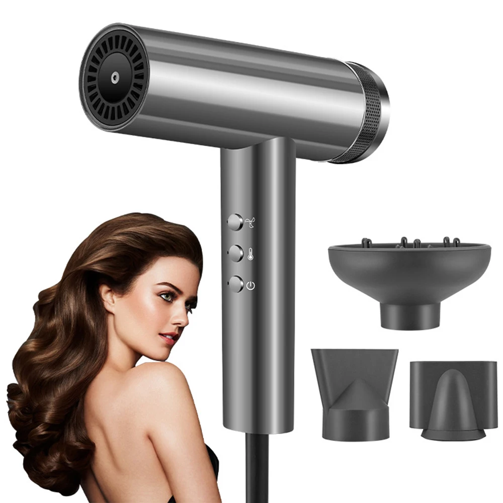 

Brushless Professional Salon Ionic Hair Dryer Light Weight Hot and Cold Powerful Wind High Speed Negative Ion Bolwdryer 3 Nozzle