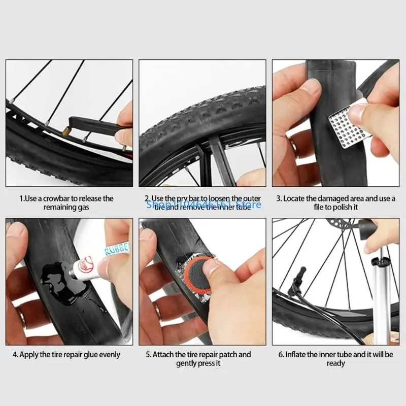 Bicycles Tire Puncture Repair Kits Rubber Tire Patches Cycling Repair Tool