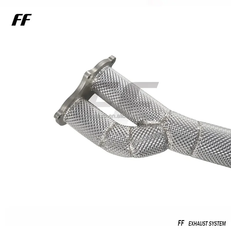 Drain Pipe Header Exhaust Pipe for Porsche 718 GT4 GTS 4.0 2020+ SS304 Stainless Steel with Heat Shield