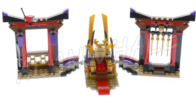 251 pçs shinobi dragão caçado trono sala showdown smashing função de parede 10935 bloco de construção brinquedos compatíveis com o modelo