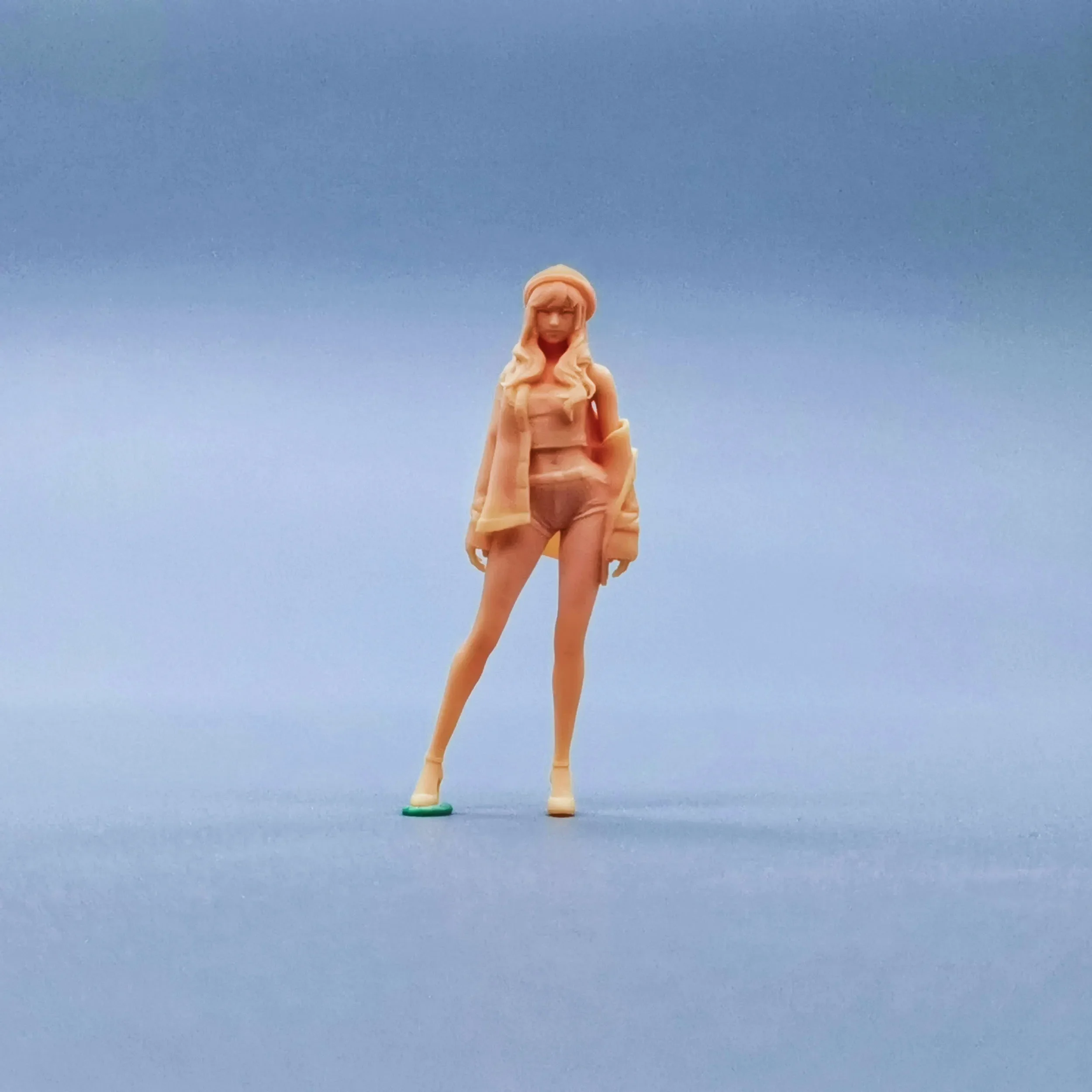 1/64 Figuren Maßstab Modell Harz Mädchen mit schulterfreiem Hut ungefärbte Miniaturen Diorama handbemalt W125