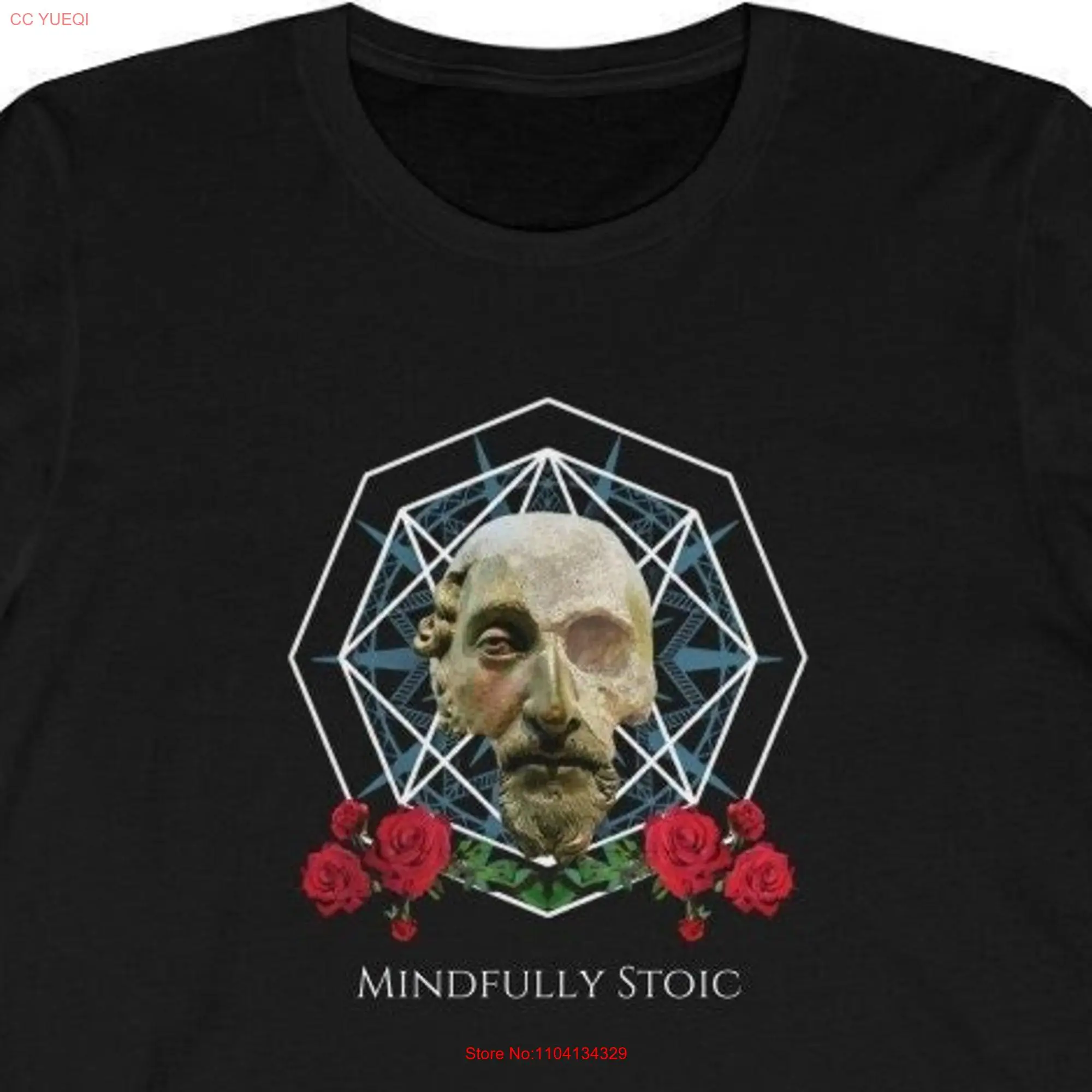 Mindfully Stoic T Shirt Stoicism Amor Fati Philosophy Memento Mori Marcus AureliusT long or short sleeves