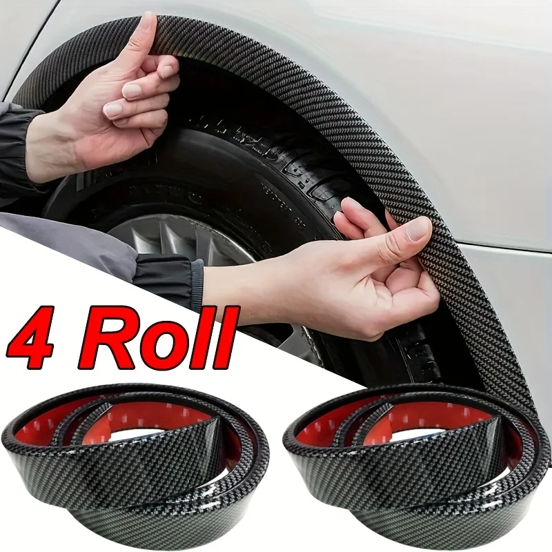 

4Pcs 3cm*1m Black Carbon Fiber Car Door Sill Protector Sticker Anti-Scratch Pedal Trunk Bumper Guard