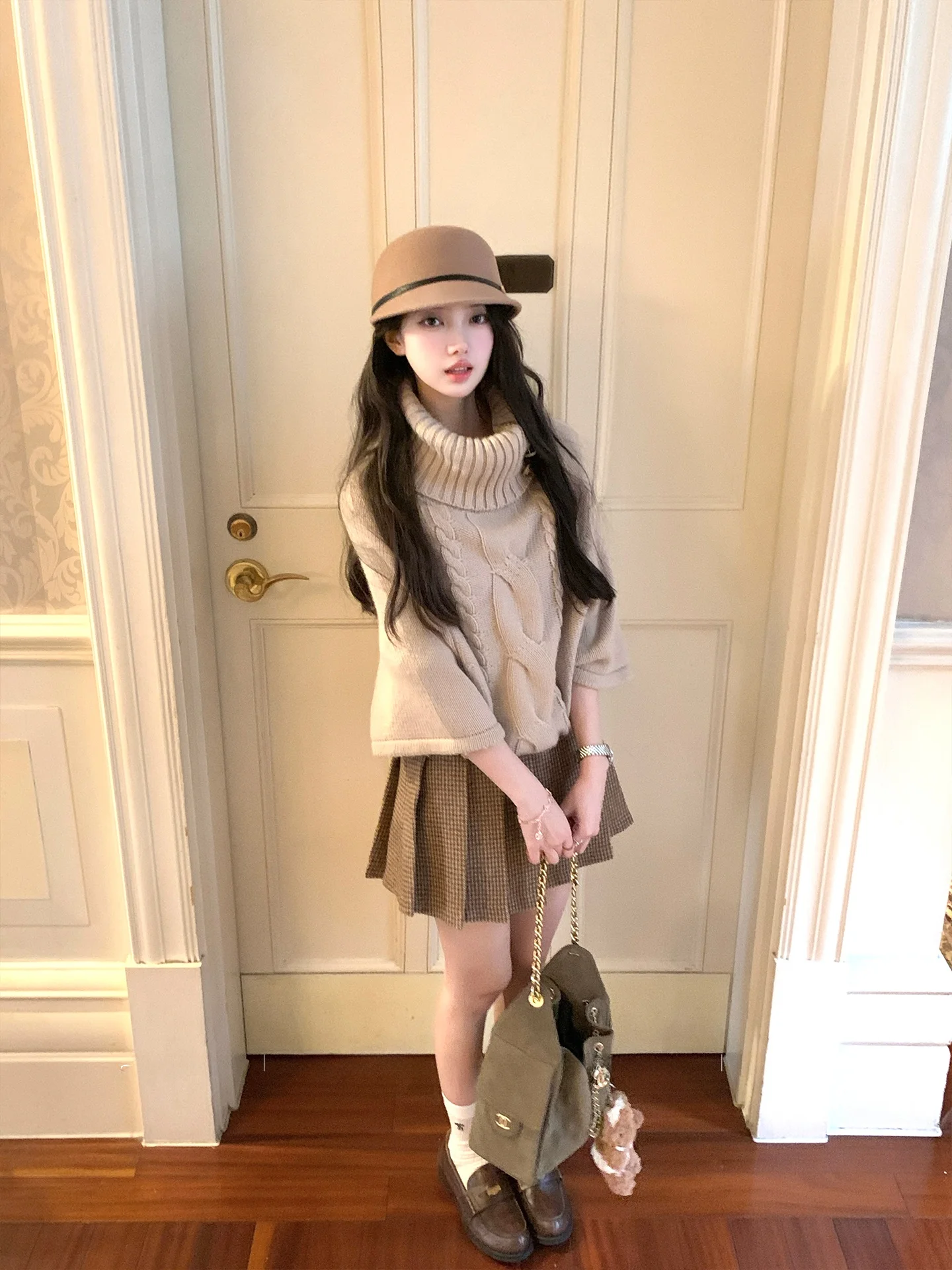 

Вязаный свитер Acaine с высоким воротом, свободного кроя, женская верхняя одежда для многослойных образов, осень-зима, комфортный, теплый, однотонный, для повседневной носки