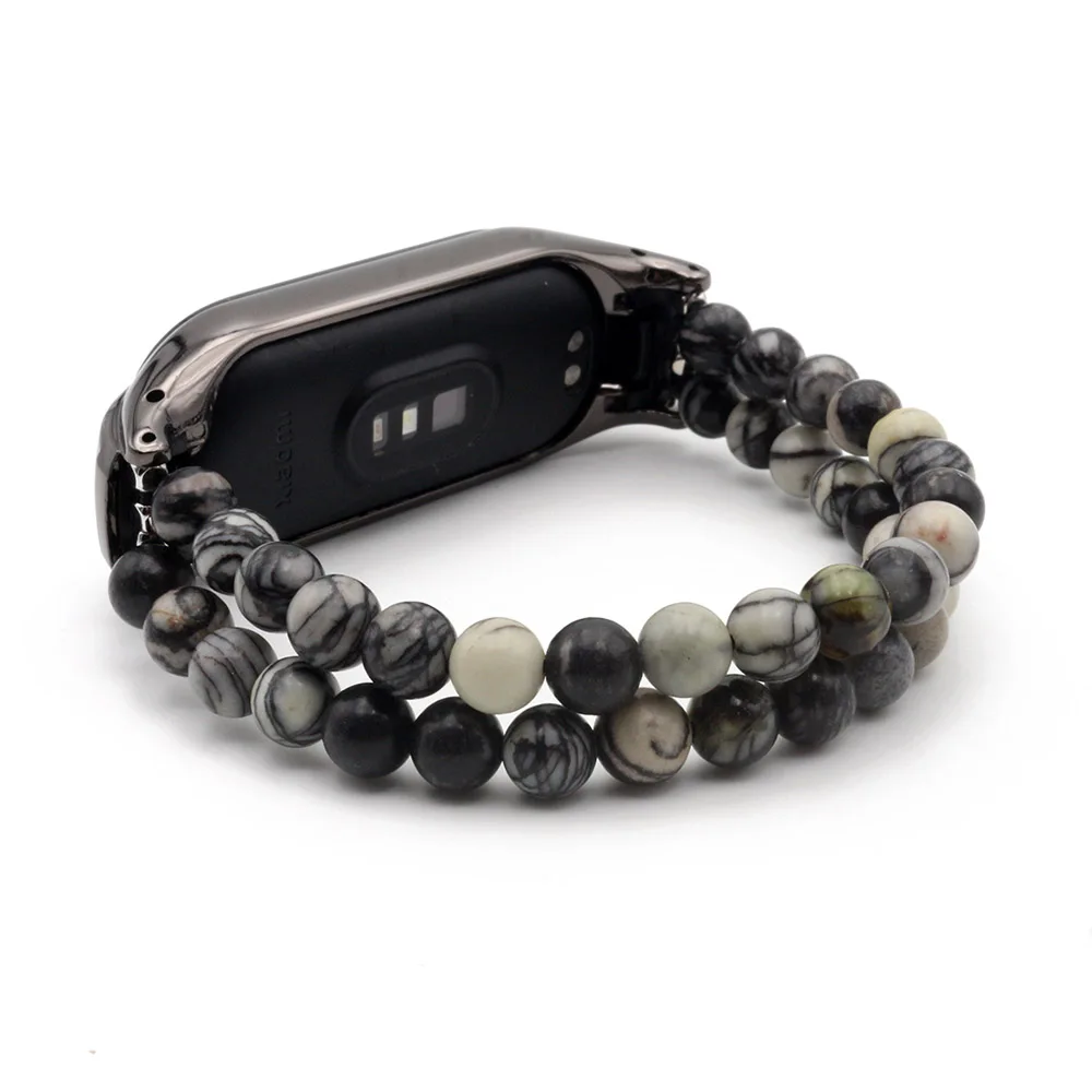 Watchband Mi Band 5 6 7 8 Dressy Bracelet for Xiaomi Mi Band 3 4 Miband Accessories Beads Strap for Women Men