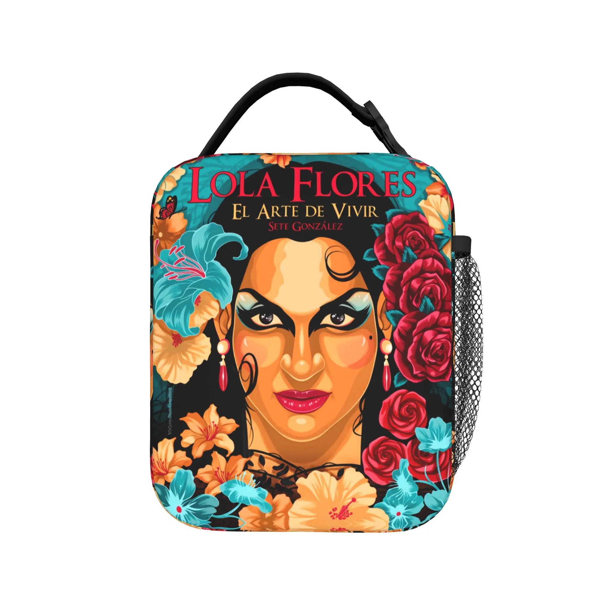 

Lola Flores Lunch Bag Retro Lunch Box For Men Picnic Portable Cooler Bag Oxford Graphic Design Thermal Tote Handbags