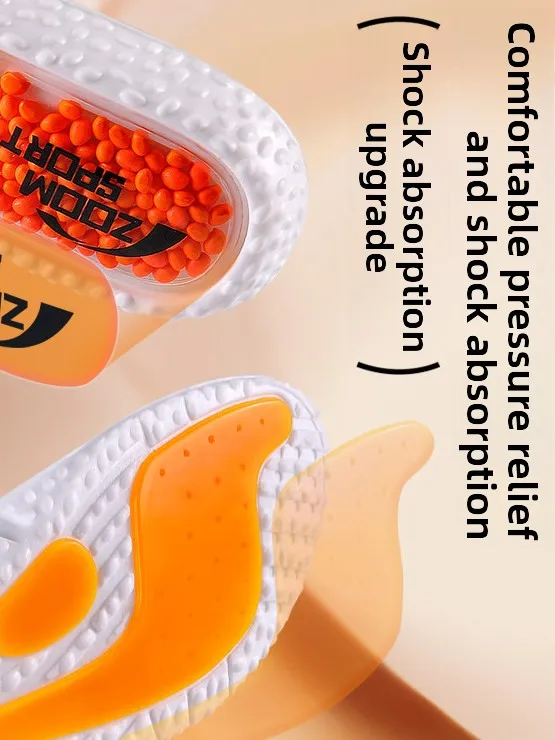 Sports Shoe Insoles Men's Anti-fatigue High-arch Women's Heightening Odor-control Shock-absorption Long-wearing Comfortable