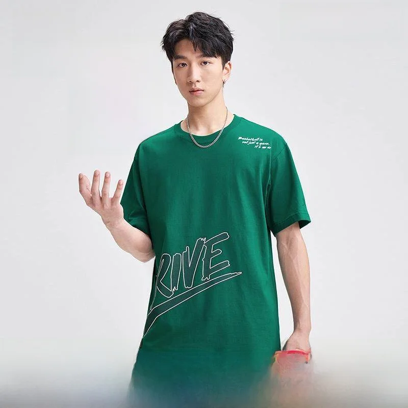 

XTEP Men's Spor ort Sve T-irt Breathable Casual round Ne Cotton Top for Summer Fitn Running And Leisure