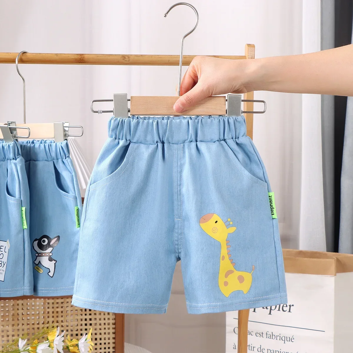 

New 2024 Kids Summer Thin Denim Shorts Baby Boys Fashion Cartoon Print Shorts Children's Casual Jeans Short Pants Clothing