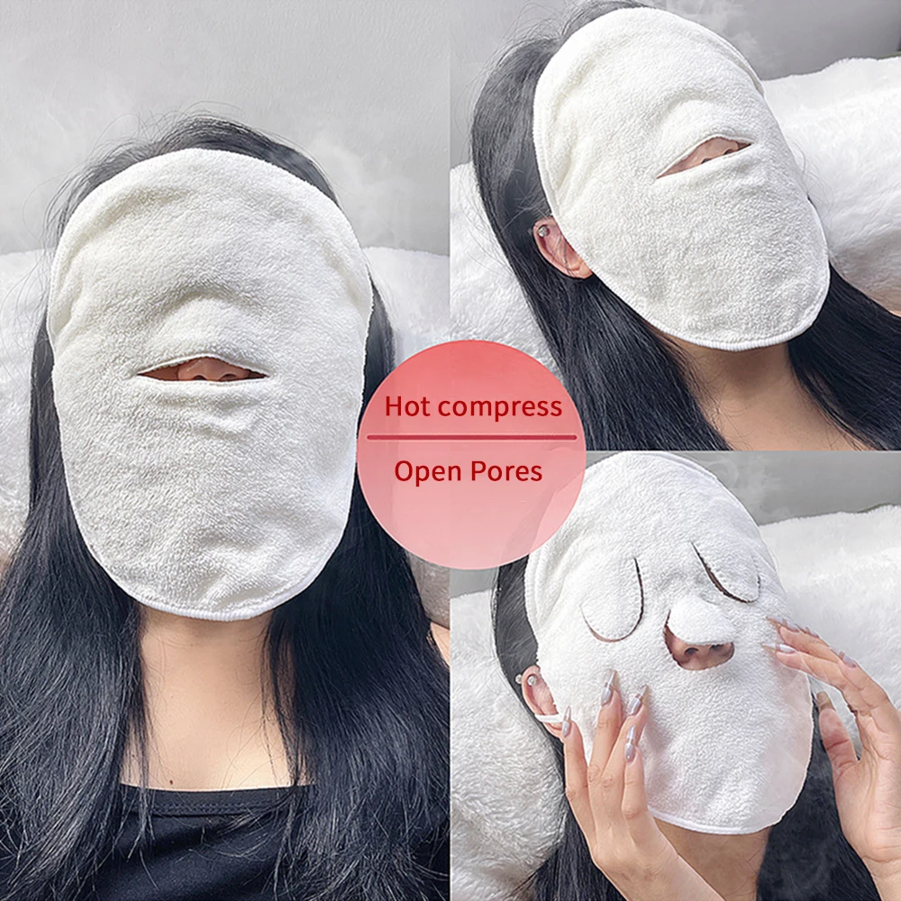 ​SPA Face Towel Hot Compress Cotton Towel Mask Facial Open Pores Moisturizing Steamer Hot Cold Skin Care Beauty Makeup Tool